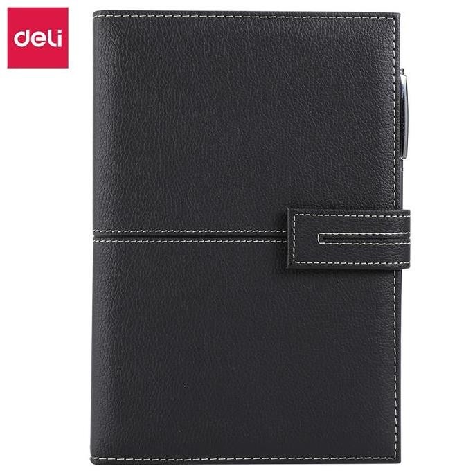 

Deli Leather Cover Notebook Gift Set / Buku Catatan / Agenda Sampul Kulit A5 120 Lembar Pulpen Gel En139L Hitam Kertas Co