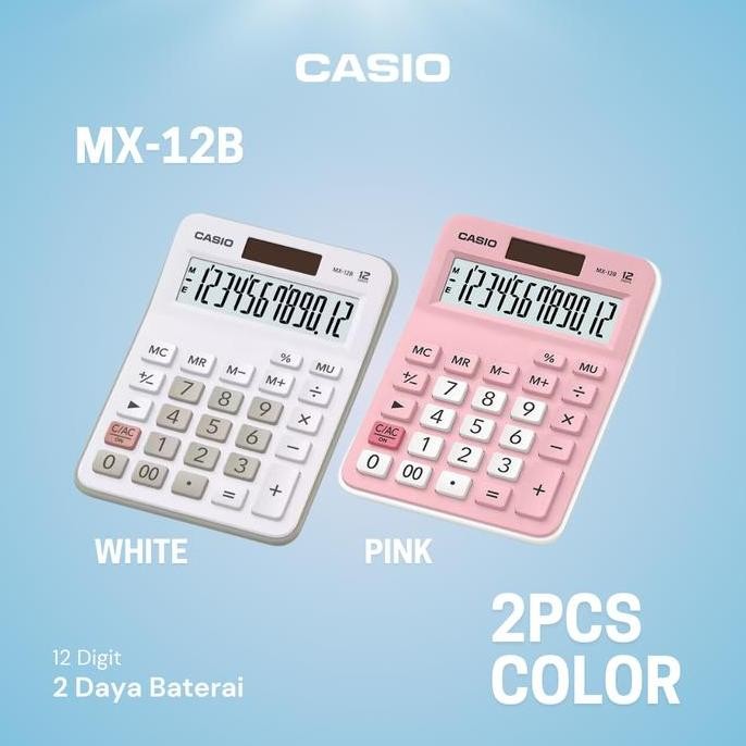 

Bundle 2 Pcs Casio Mx 12B Kalkulator Kantor Warna Lucu 12 Digit Co