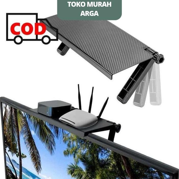 RAK MEJA GANTUNG ATAS TV MONITOR KOMPUTER TAHAN PANAS MULTIFUNGSI      TERBAIK