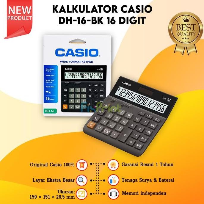 

Kalkulator Dh 16 Desktop Casio 16 Digits Bk Calculator Office Original Co
