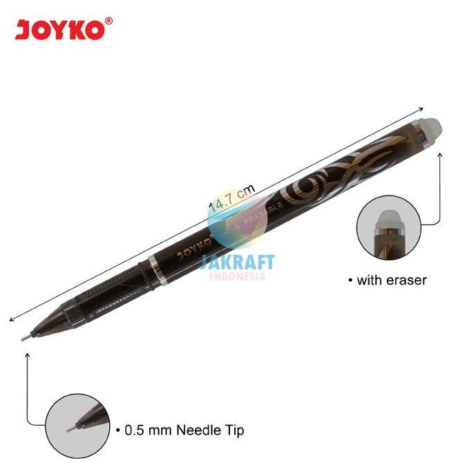 

TERLARIS! (12 Pcs) GROSIR Pulpen Erasable Gel Pen Ujung Tajam JOYKO GP-279 SHOKYO Hitam Black / Biru Blue Tebal 0.5 mm Needle Tip Bolpen Bisa Dihapus | PACK