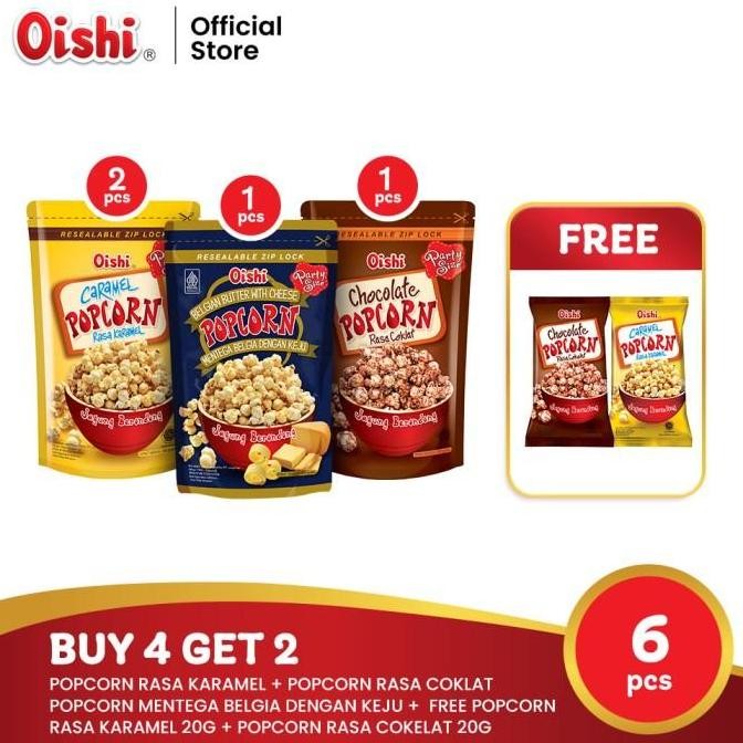 

[Buy 4 Get 2] Oishi Popcorn (4Pcs) Free Popcorn Renceng (2Pcs) Co