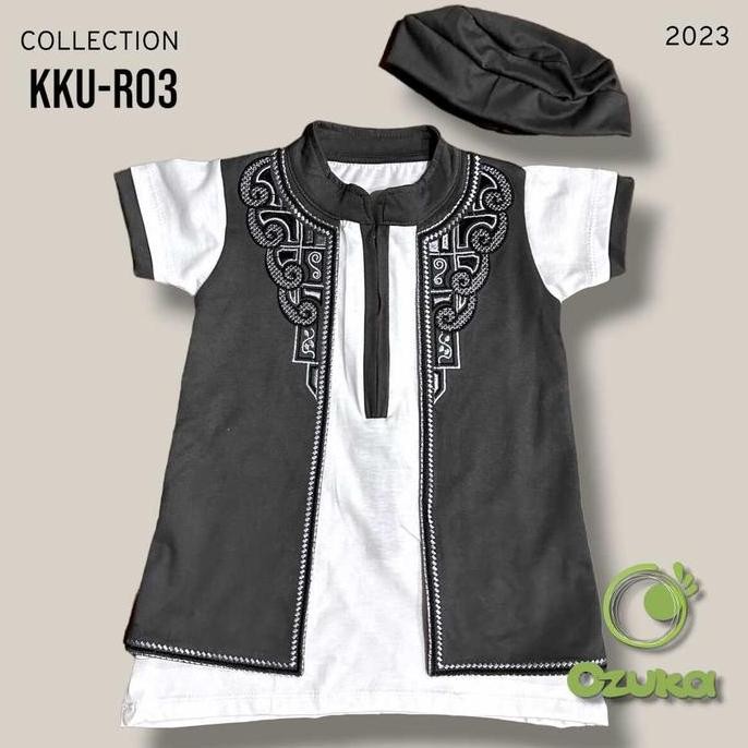 Baju Muslim Model Gamis Koko Jubah Rompi Bayi Laki-Laki Ozuka Turki Pakistan 0 6 12 Bulan Bordir Pec