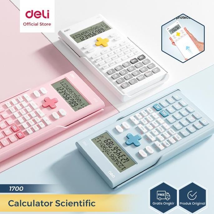 

Deli Calculator Scientific Kalkulator 240 Fungsi Kalkulasi 3 Warna 1700 Biru Co