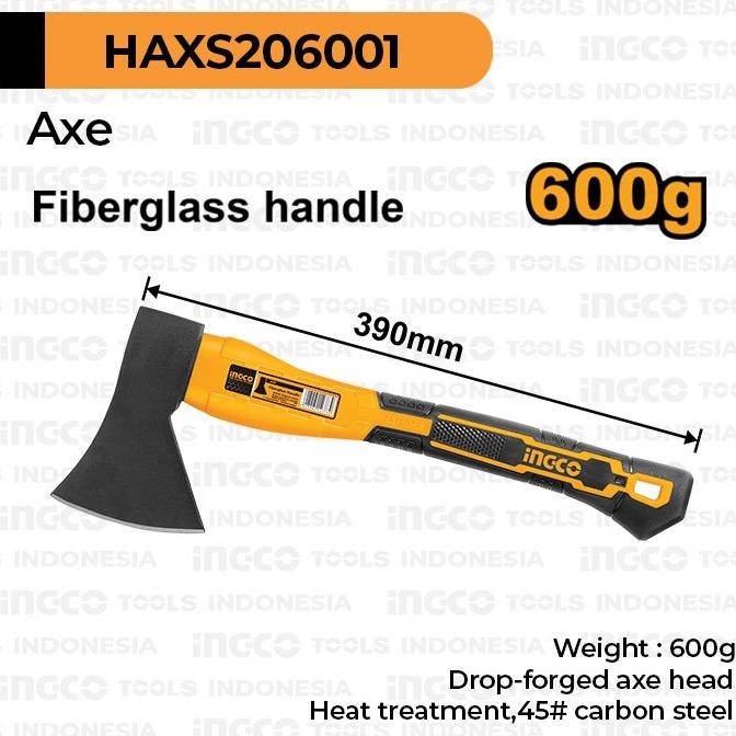 Terlaris Kapak Axe 600G Baja Ingco Haxs206001 Kampak Kayu Cacah Tulang Potong Ss-64