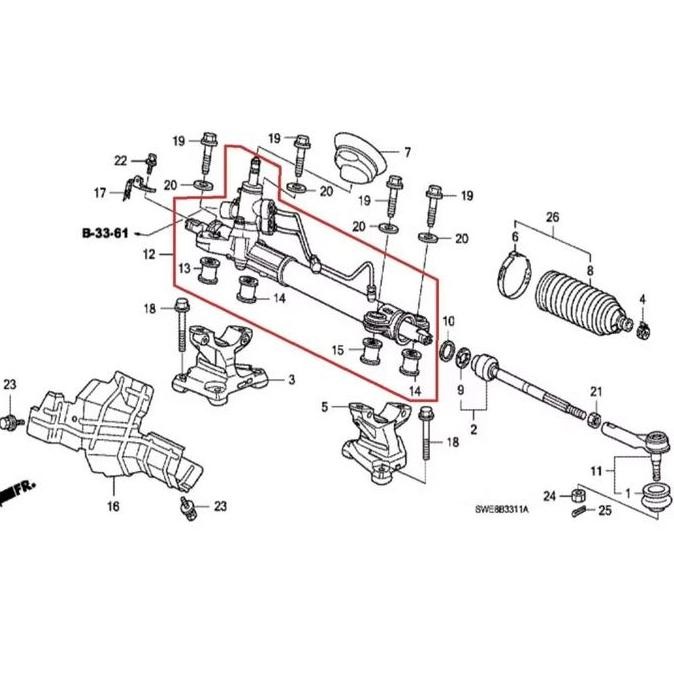Gearbox Rack Steer Stir Honda Crv 2.4Cc 2009 2010 2011 2012 Ori Teruji Kualitasnya