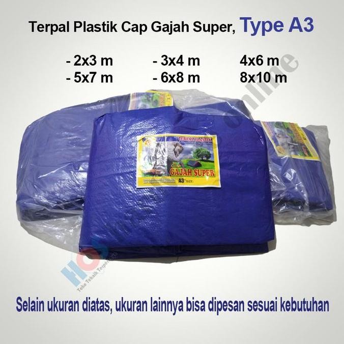 ] Terpal Plastik 2x3 3x4 4x6 5x7 6x8 8x10 ketebalan A3 cap gajah super