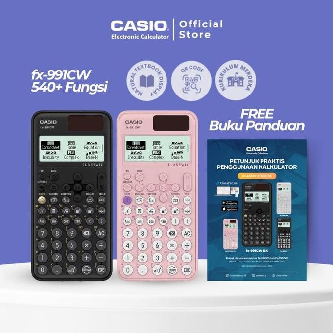 

Casio Fx-991Cw Scientific Calculator Kalkulator [Kalkulator] [Plastik] [Buku] [Matematika] [Fisika] [Kimia] Co