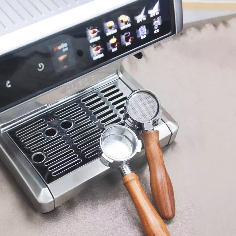 iCafilas Bottomless Naked Portafilter Delonghi Stainless Steel 53mm Coklat - NP52