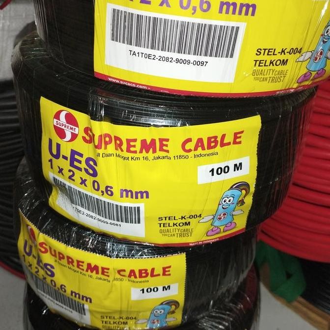 KABEL TELEPON DW OUTDOOR ISI 1X2X0,6MM ISI 2+1 supreme 100 METER murah