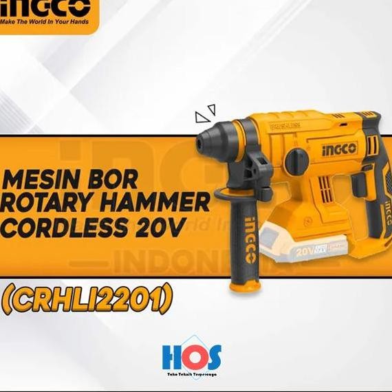 $$$$] Mesin Bor Rotary Hammer Cordless 20V INGCO CRHLI2201 Brushless Motor