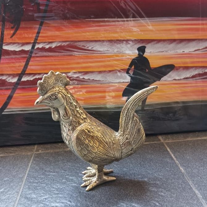 *****] patung ayam chick chicken Big Logam 2