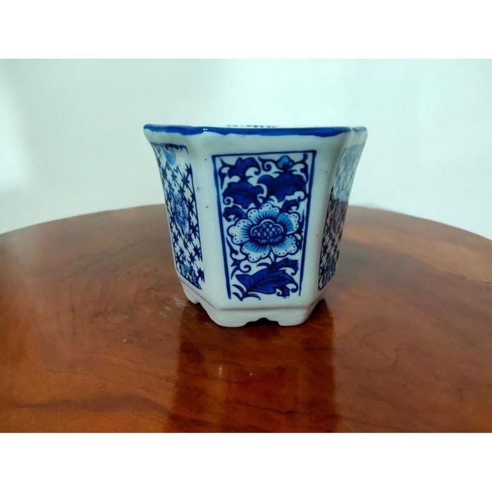 Terbaru Pot Bunga Keramik Cina Segi Motif Bunga Size No 3