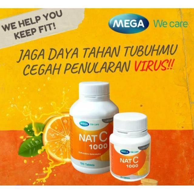 Mega Nat C (30 Kapsul) Bpom - Vitamin C 1000 Mg Original Dan Terpercaya
