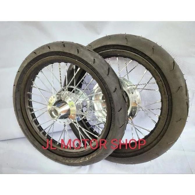 SEPAKET VELG RING 14 PLUS BAN AEROX NMAX OLD NMAX NEW ADV PCX 150 PCX 160 VARIO 125/150 VELG HITAM D