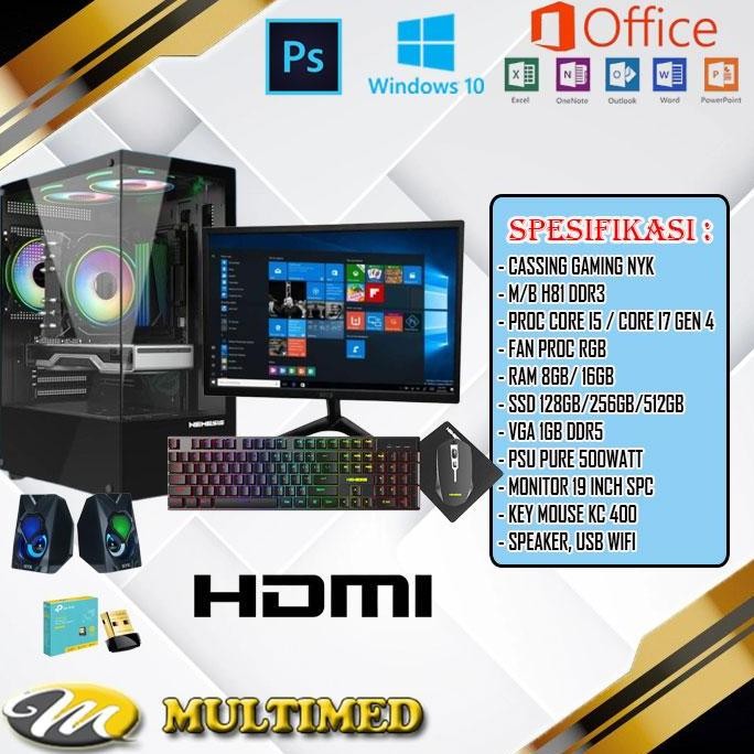 Cpu Pc Rakitan Komputer Office / Design Core I5 1 Set Monitor New Stok