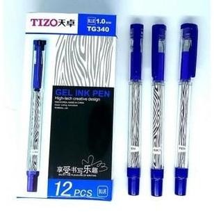 

PULPEN GEL TIZO 340 HITAM / BIRU / LUSIN 12BH