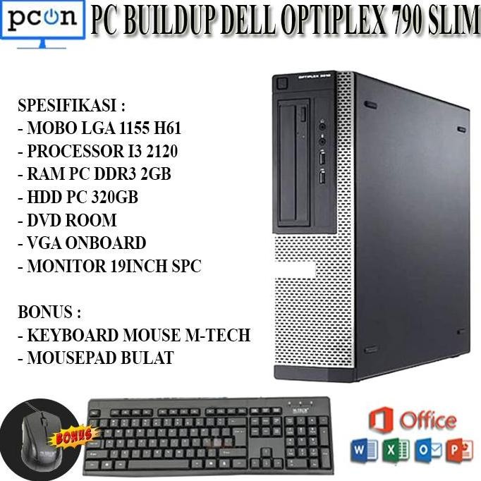 Pc Built Up Pc Komputer Dell Optiplex 790 Dekstop Plus Monitor 19 Inch New Stok