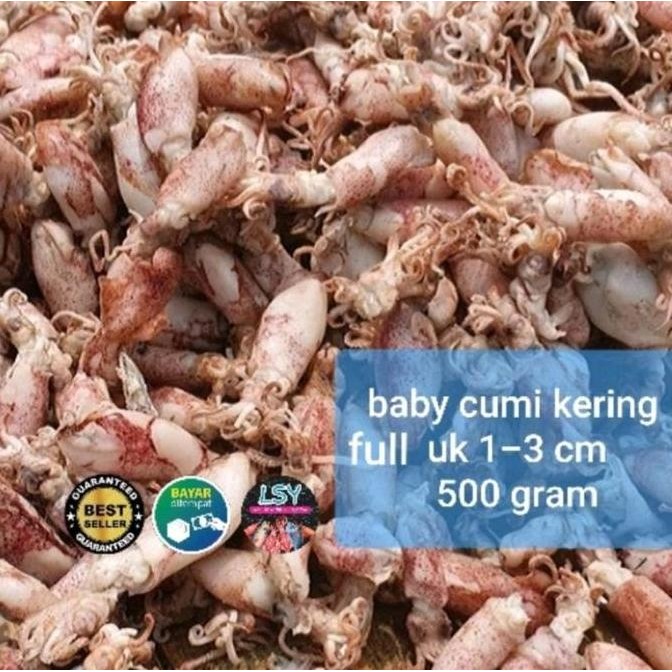 

Ikan Asin Baby Cumi / Cumi Rebus Kering Full 500Gr