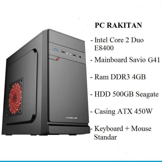 Pc Rakitan Intel Core 2 Duo E8400 / 4Gb/ 320Gb New Stok