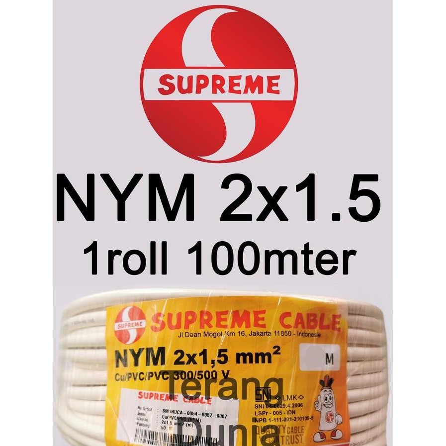 HARGA DISC - Kabel NYM 2x1.5 Supreme 100meter Kabel Supreme NYM 2x1.5 100meter
