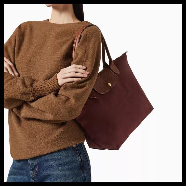 [Ready Stock] Longchamp Le Pliage Original Classic Tote Bag - Burgundy Harga Promo