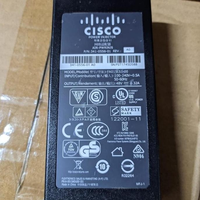 TERMURAH - Adaptor Access Point Cisco POE gigabit AIR-PWRINJ 48Volt 48V Original