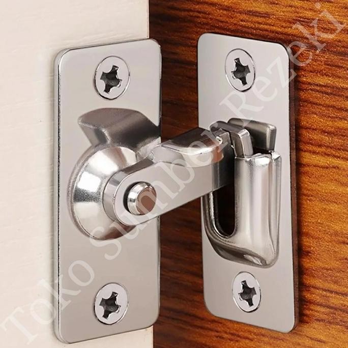 Pengait Kunci Geser Pintu Stainless Steel Besi Putar Baja Lock Door