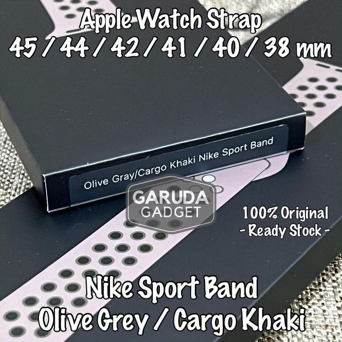 baru Original Nike Sport Band Strap Apple Watch 7 6 SE 5 45 41 mm Tali Jam