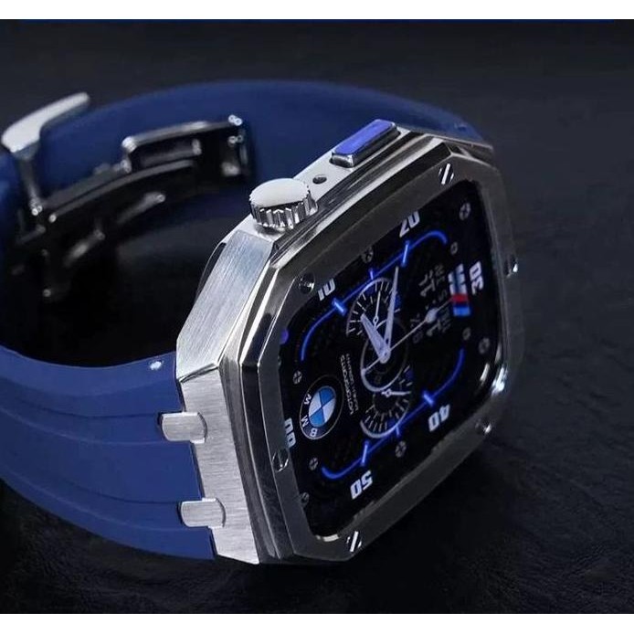 baru Strap Case Royal Oak Rubber Stainless Steel Kompatibel Untuk  Apple Watch  44mm 45mm Untuk Jam 