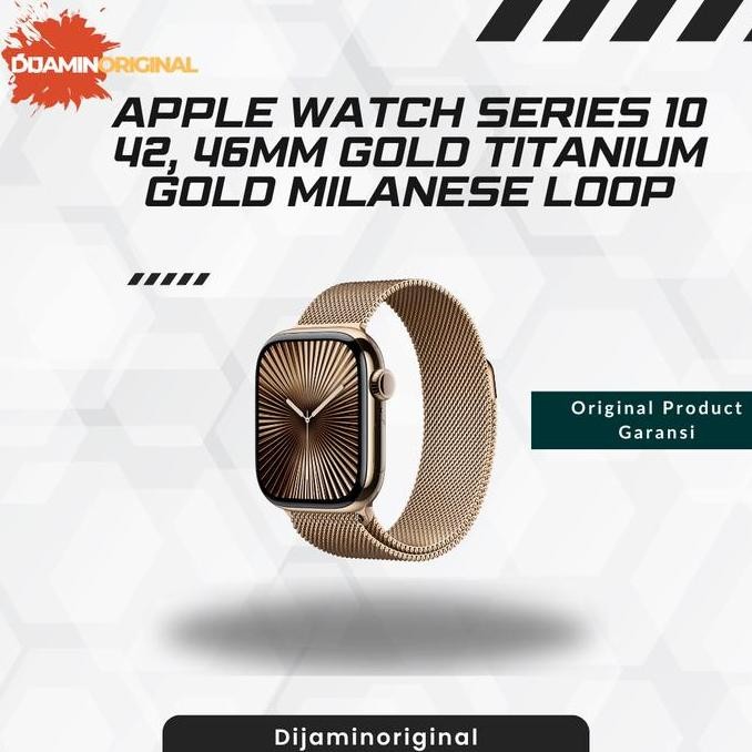 NEW Apple Watch Series 10 42 - 46mm Gold Titanium Gold Milanese loop