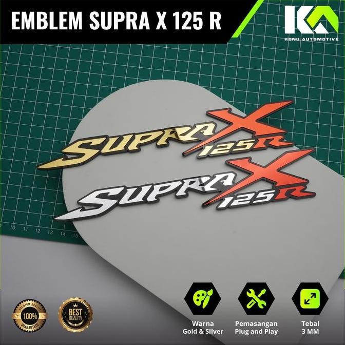2PCS EMBLEM MOTOR SUPRA X 125 LOGO SUPRA 3D OLD SUPRA HONDA STIKER