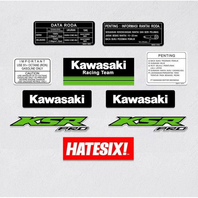 Sticker Stiker Decal Detail Kawasaki KSR Hatesix