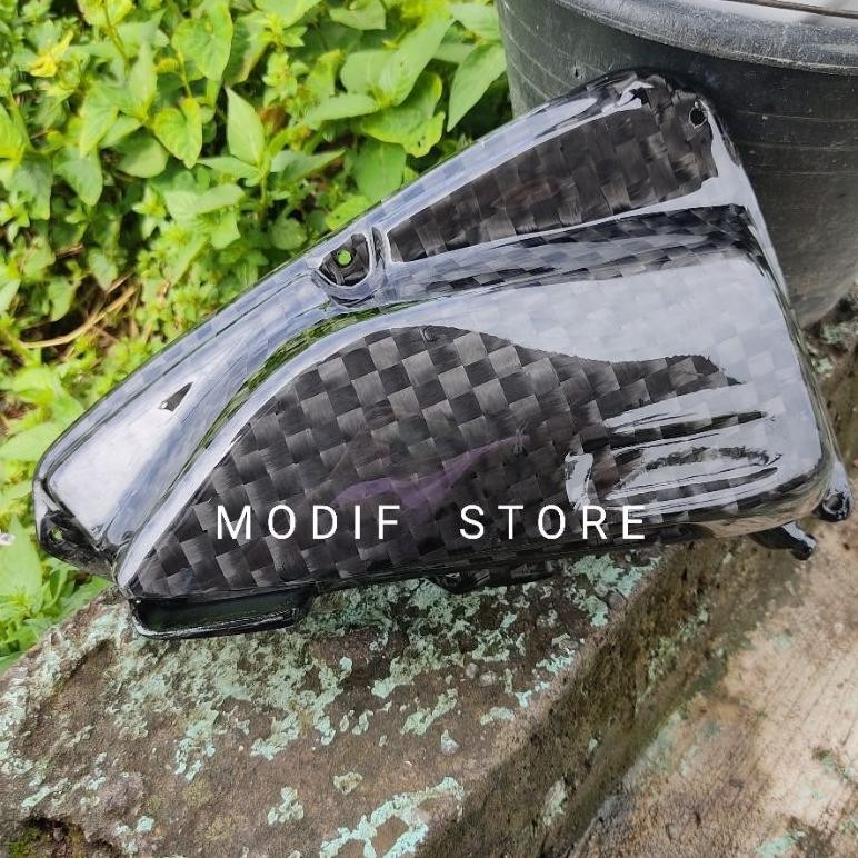 Sambungan Body belakang & Tutup Filter Beat Deluxe beat 2020 - 2022 Carbon Kevlar rna