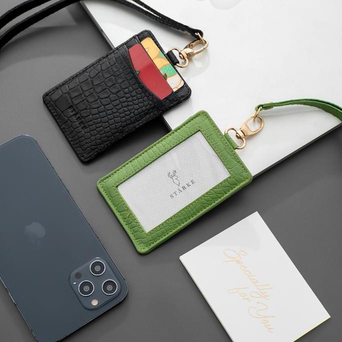 

READY Name Tag Kulit Asli ID Card Holder Lanyard Kulit Asli Fury Chital NEW