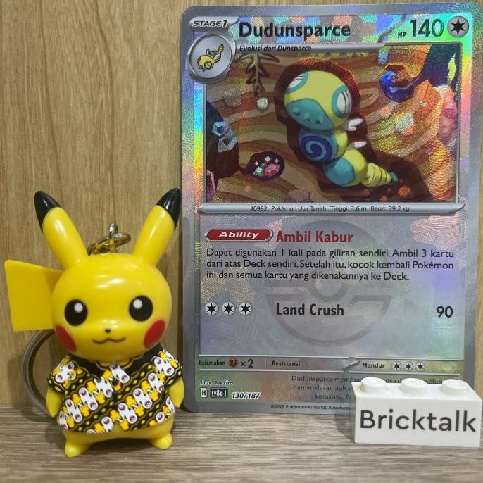 Kartu Pokemon TCG sv8a Dunsparce 129/187 Normal, Dudunsparce R 130/187 Reguler , Pokeball / Monster 