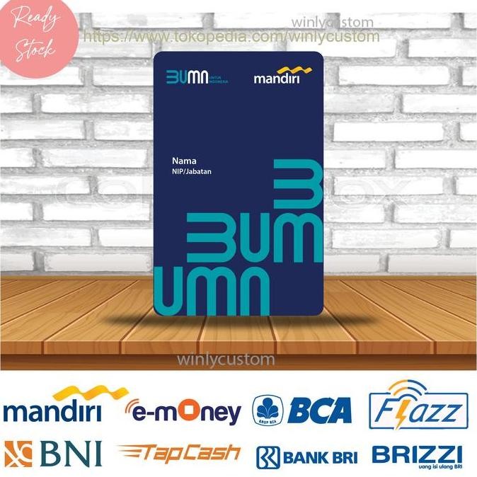 

READY KARTU EMONEY MANDIRI BCA BNI BRI ID CARD NEW BUMN MANDIRI - 1 SISI NEW