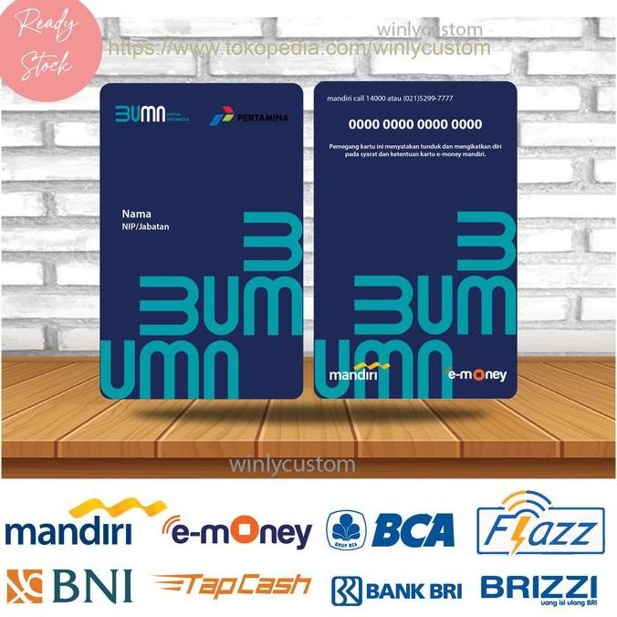 

READY KARTU EMONEY MANDIRI BCA BNI BRI ID CARD PERTAMINA NEW BUMN - 2 SISI NEW
