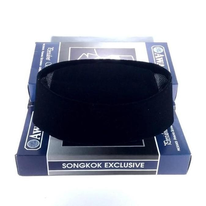 baru  peci songkok kopiah hitam polos Awang tinggi 7 cm