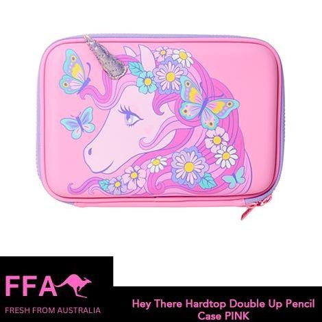 

KOTAK PENSIL SMIGGLE Hey There Hardtop Double Up Pencil Case PINK Kualitas Original