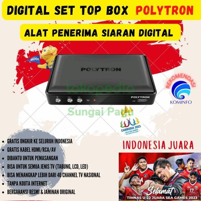 TERMURAH - Digital set top box DVB T2 PDV 600 T2 EWS + HDMI / STB DVBT2 Polytron
