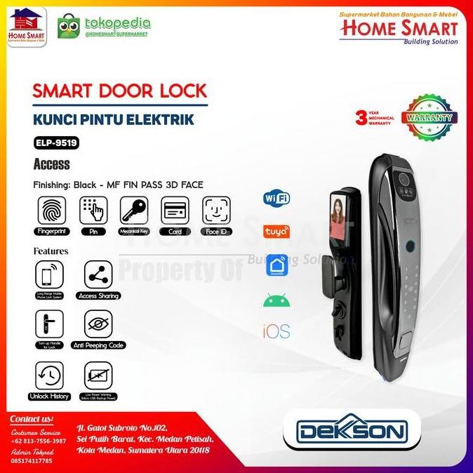 Kunci Digital Dekson Elp 9519 Mf Smart Door Lock Dekkson