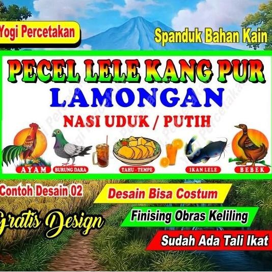 Spanduk Kain Pecel Lele / Spanduk Kain Costum Spanduk Ayam