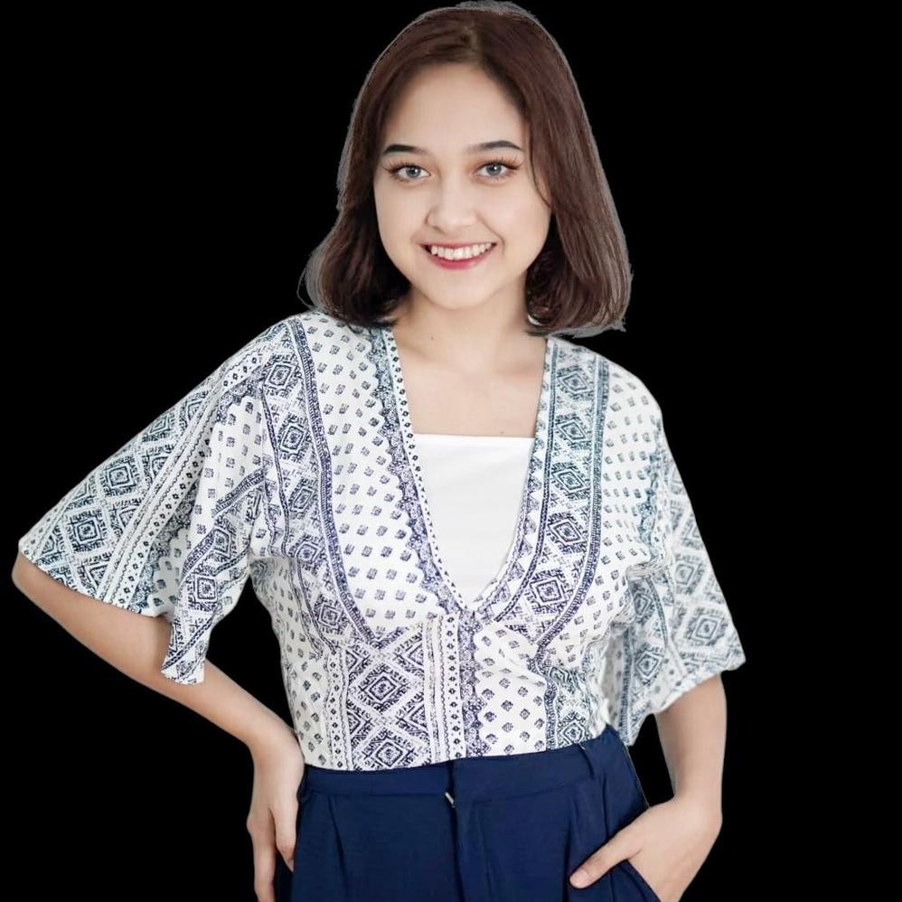 New Gfs Tbm Pevita Rayon Diamond Crop Blouse Berkualitas Diskon