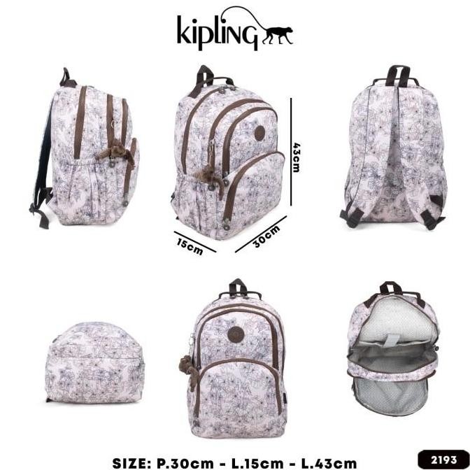 baru Tas Ransel Kipling Motif - Tas Laptop Backpack Sekolah Ukuran Besar