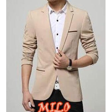 ready Blazer MILO - Jas Semi Formal Slimfit Korea Style Casual Trendy Coklat
