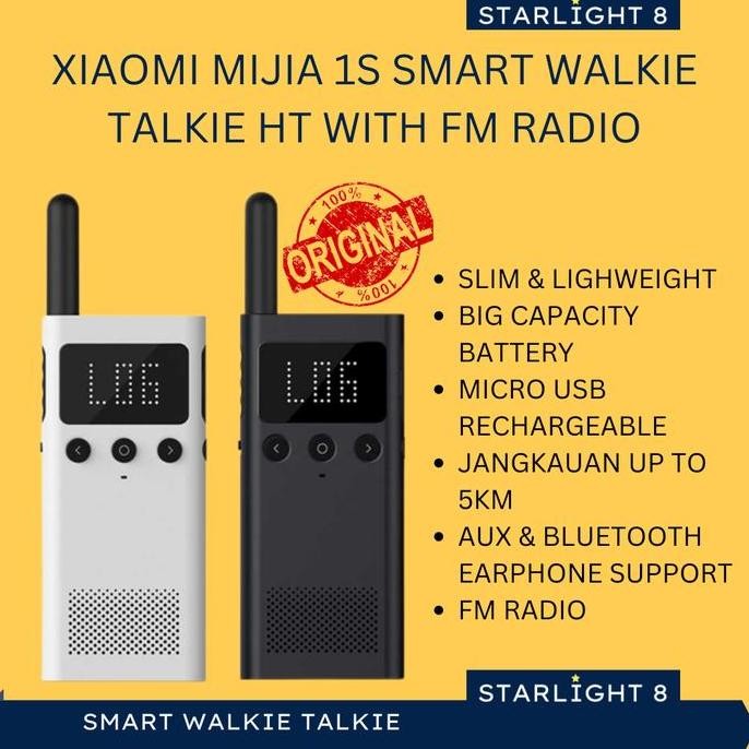 NEW HT Walkie Talkie Slim Xiaomi Mijia 1S With FM Radio Bluetooth