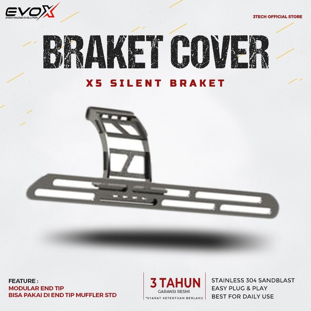 Premium Braket Cover Samping Knalpot 3tech Evox X5 - Tridente F23 - Ronin Musashi - Ronin Hanzo Orig