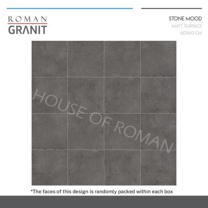 Roman Granit 60x60 Permukaan Kasar/Keramik Lantai Carport Abu 60x60