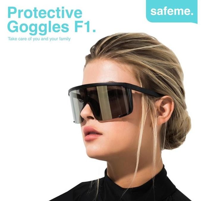 Kacamata Sepeda Gowes Wanita Pria Anti UV 100% Sport Safety Goggles F1